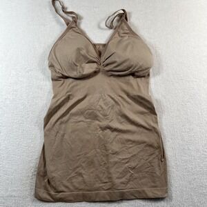 A:glow Maternity Nursing Camisole Tank Top Womens XL Beige Seamless Knit Stretch